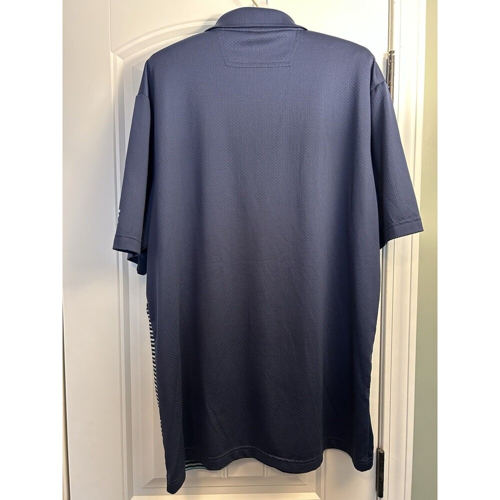 FILA Sport Golf Polo Shirt Mens Large Blue Striped Performance Short Sleeve - Picture 14 of 14